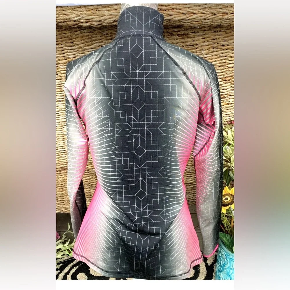 Nike Pro Elite Half Zip Pullover Top Jacket Womens Sz Large Hyperwarm Run